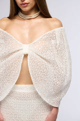 COVER ME IN FLOWERS LACE BOW TOP