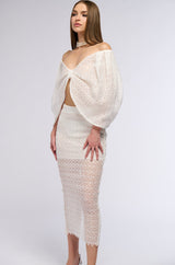 COVER ME IN FLOWERS LACE MAXI SKIRT