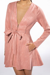 SEXY FAUX SUEDE DRESSY MINI