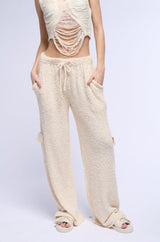 COZY BEACH DAYS KNIT PANT IN CREAM
