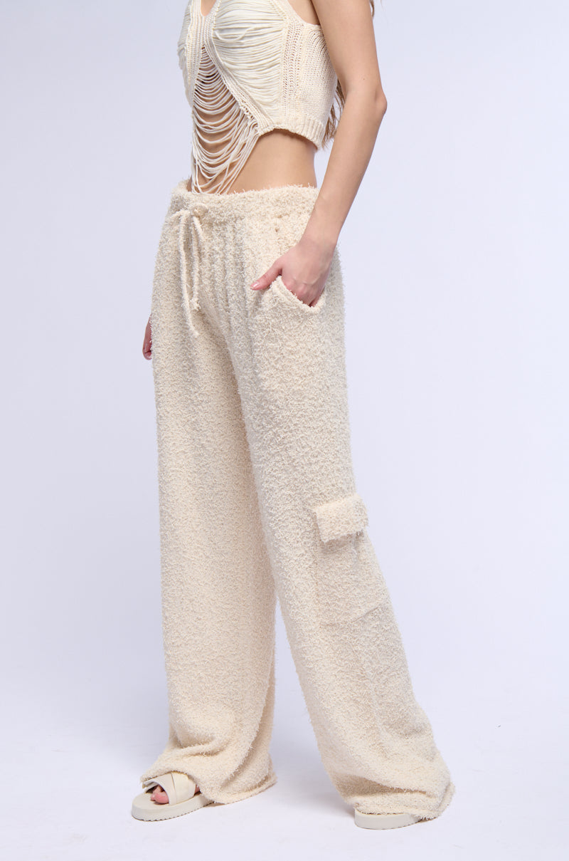 COZY BEACH DAYS KNIT PANT IN CREAM