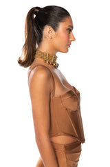 KRISTIN SATIN STRUCTURED CORSET