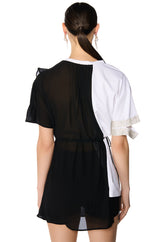 CRAZY SEXY COOL MIX FABRIC T SHIRT