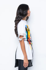 CRAZY SEXY COOL MIX FABRIC T SHIRT