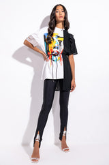 CRAZY SEXY COOL MIX FABRIC T SHIRT