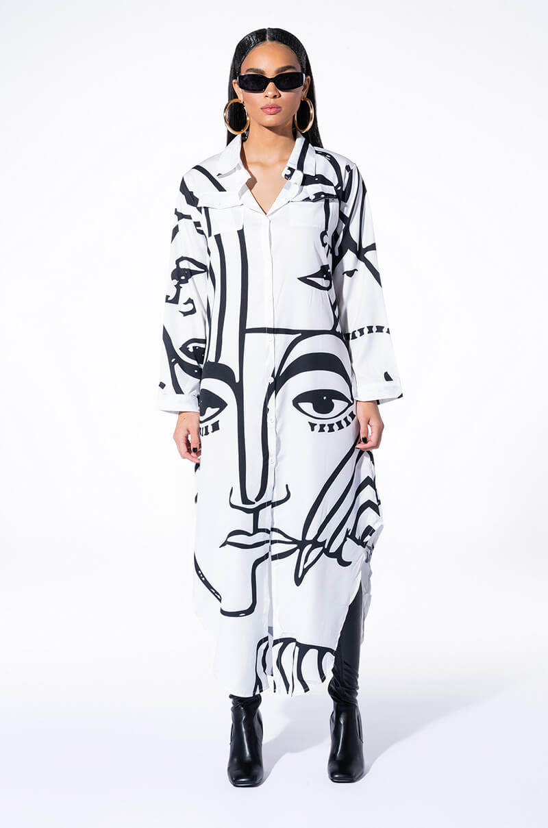 CREATOR BUTTON DOWN MAXI DRESS