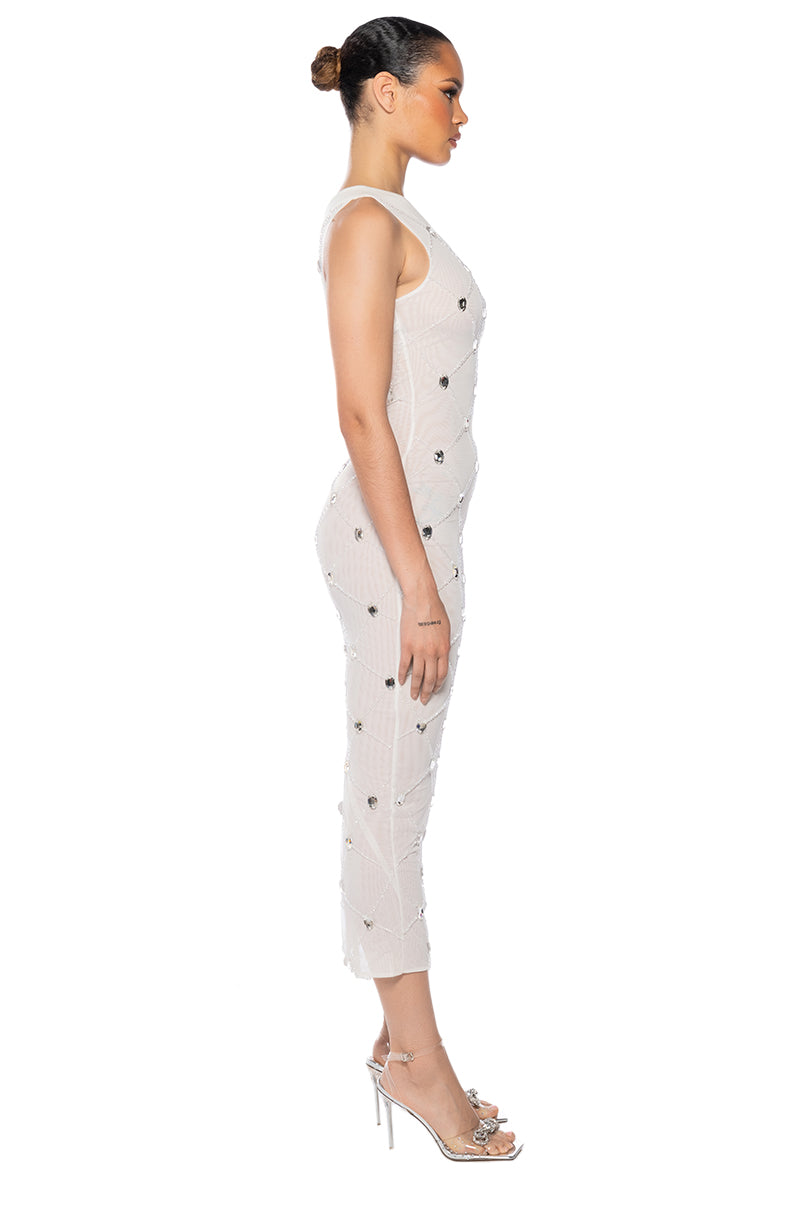 CHRISSY MESH SEQUIN DRESS