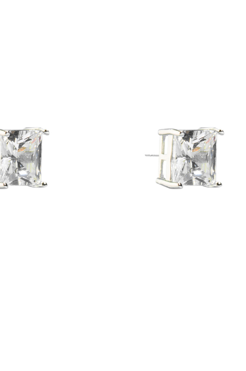 CUBIC ZIRCONIA RHINESTONE STUDS IN SILVER