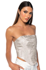 CUE THE LIGHTS SPARKLE CORSET TOP