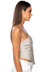 CUE THE LIGHTS SPARKLE CORSET TOP