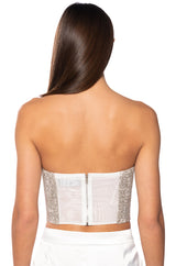 CUE THE LIGHTS SPARKLE CORSET TOP