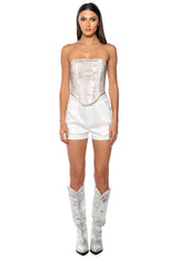 CUE THE LIGHTS SPARKLE CORSET TOP