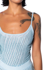 CUFF IT SLEEVELESS EMBELLISHED MESH TANK