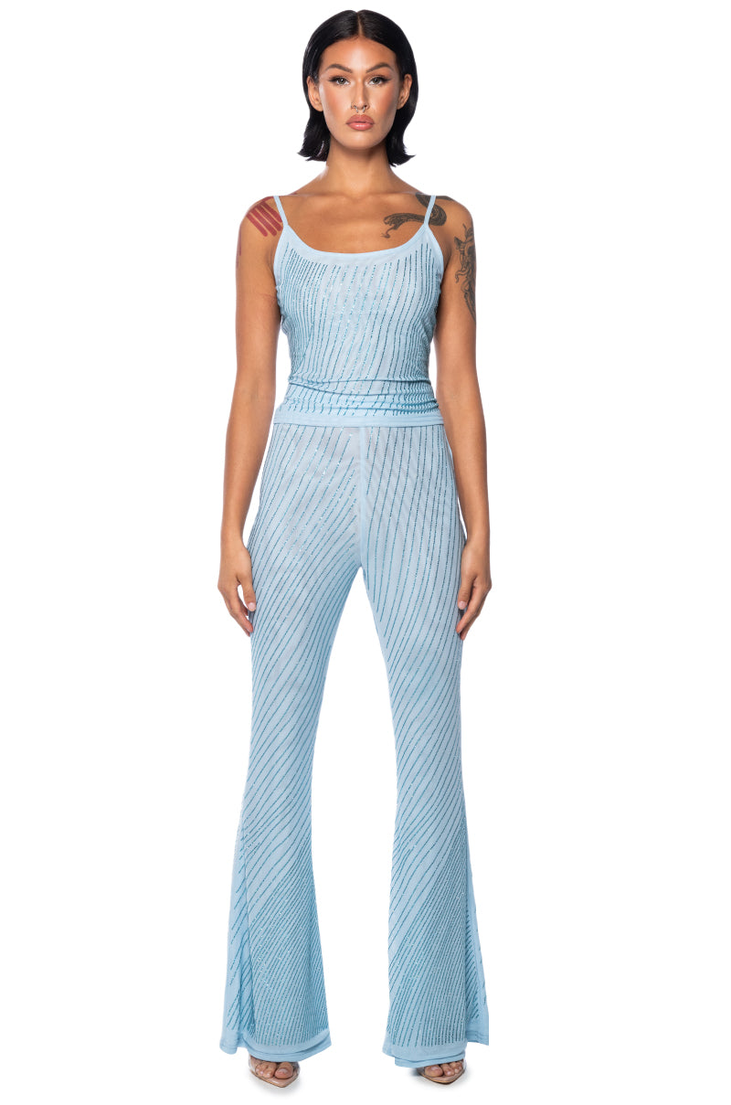 CUFF IT SLEEVELESS EMBELLISHED MESH TANK