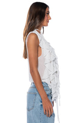 CURIOUS ABOUT YOU RUFFLE TOP