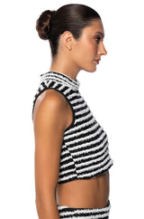 CUT HIM OFF STRIPED TANK TOP