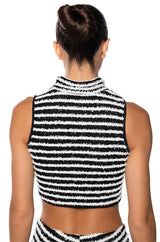 CUT HIM OFF STRIPED TANK TOP
