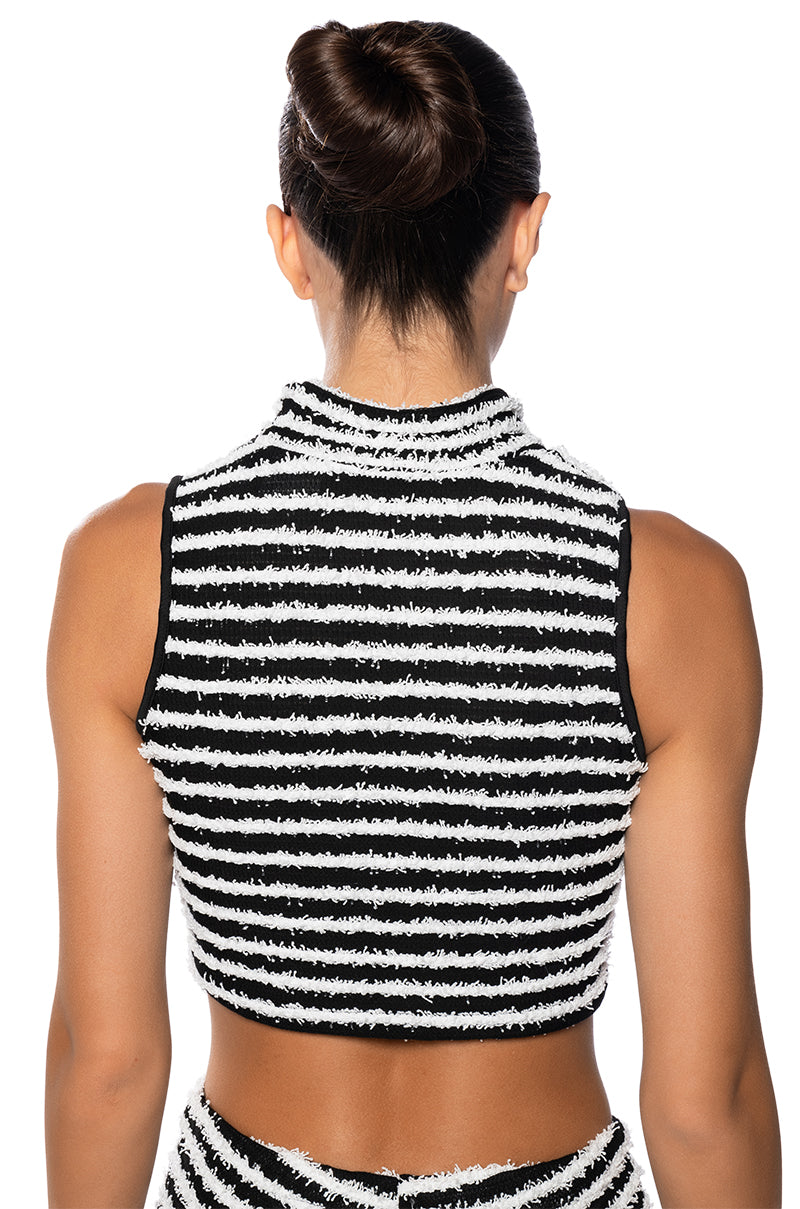 CUT HIM OFF STRIPED TANK TOP