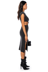 TERRY CUT OUT TSHIRT MIDI DRESS