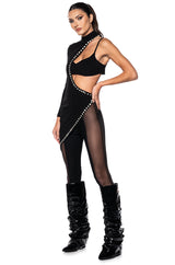 CYNTHIA KNIT EMBELLISHED BRA TOP