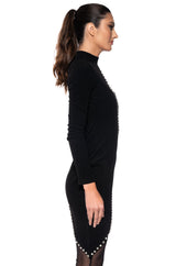 CYNTHIA KNIT EMBELLISHED BRA TOP