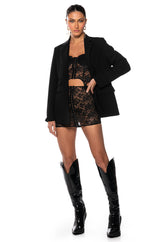 DAHLIA CORSET LINGERIE MINI DRESS IN BLACK