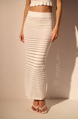 DAINTY STRIPE KNIT MAXI SKIRT