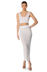 DAINTY STRIPE KNIT MAXI SKIRT