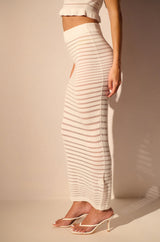 DAINTY STRIPE KNIT MAXI SKIRT
