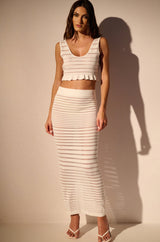 DAINTY STRIPE KNIT MAXI SKIRT