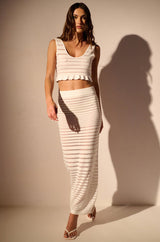 DAINTY STRIPE KNIT MAXI SKIRT