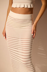 DAINTY STRIPE KNIT MAXI SKIRT
