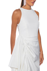 DANCE WITH ME RUCHED WAIST SLEEVELESS MAXI DRESS