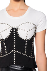 DANNI EMBELLISHED CORSET TSHIRT