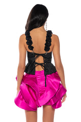 DARK ROSE SLEEVELESS PEPLUM BLOUSE