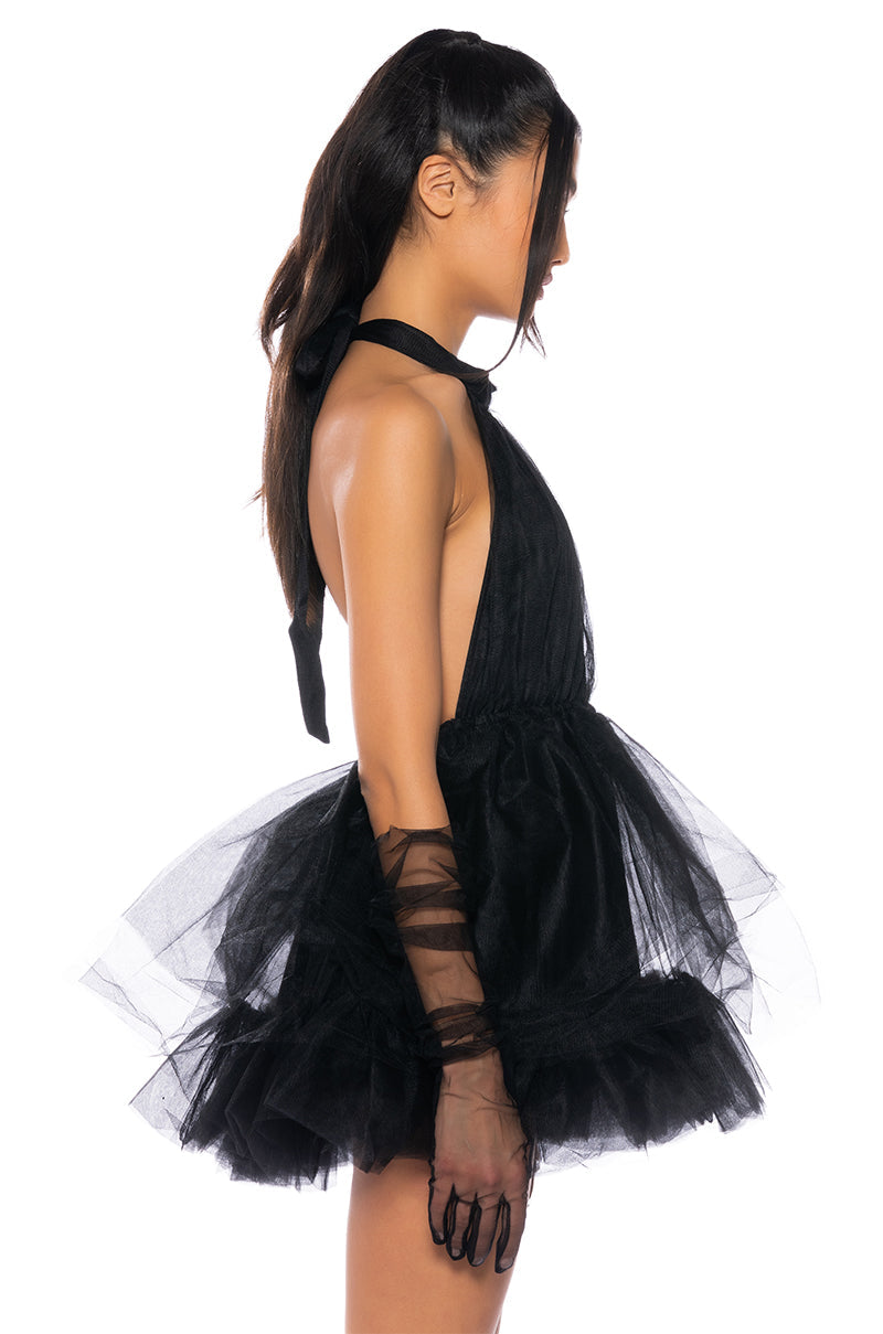 LIKE ITS NOTHING HALTER MINI DRESS