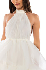 DARLING DIVA TULLE HALTER MINI DRESS