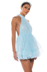 DARLING DIVA TULLE HALTER MINI DRESS