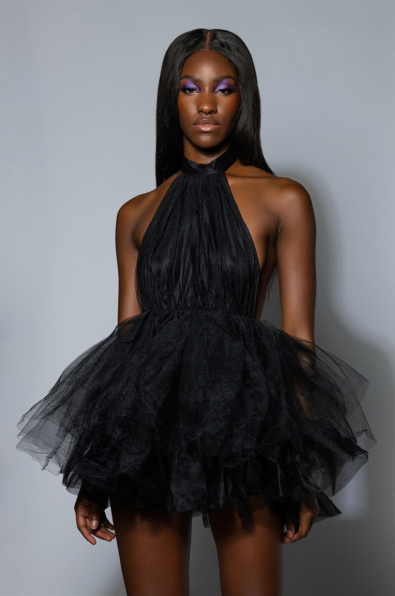 LIKE ITS NOTHING HALTER MINI DRESS