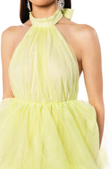 LIKE ITS NOTHING HALTER MINI DRESS