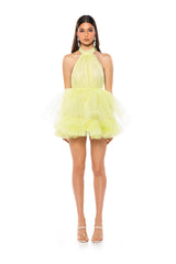 LIKE ITS NOTHING HALTER MINI DRESS