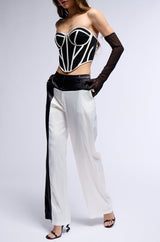 DAY TO NIGHT COLORBLOCKED SATIN TROUSER