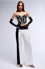 DAY TO NIGHT COLORBLOCKED SATIN TROUSER