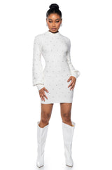 DAY TO NIGHT EMBELLISHED KNIT DRESS