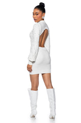 DAY TO NIGHT EMBELLISHED KNIT DRESS