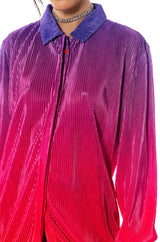 DAY TO NIGHT PLEATED SATIN BUTTON DOWN