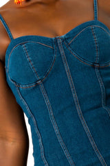 DAY TRIP DENIM MINI TUBE DRESS