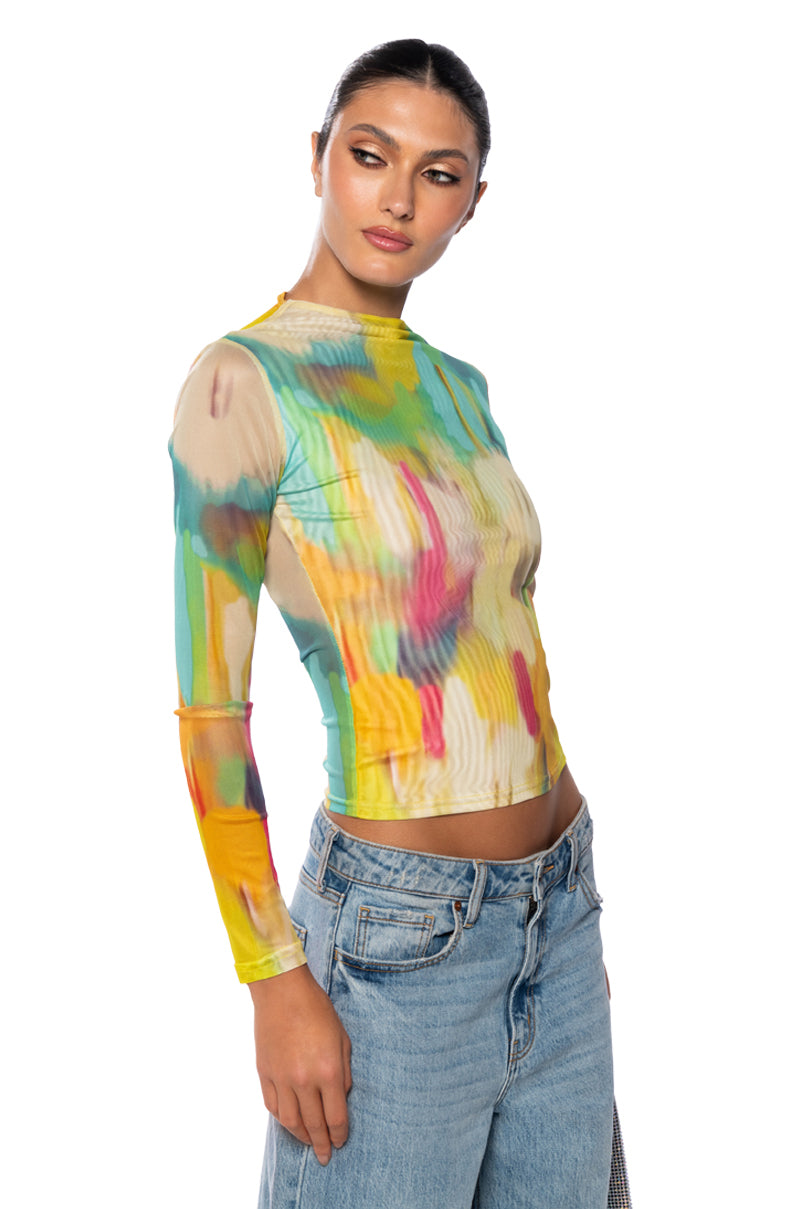 DAY DREAMING LONG SLEEVE MESH BODYSUIT