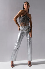 DAZZLING CHAINS HALTER TOP