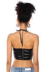 DAZZLING CHAINS HALTER TOP